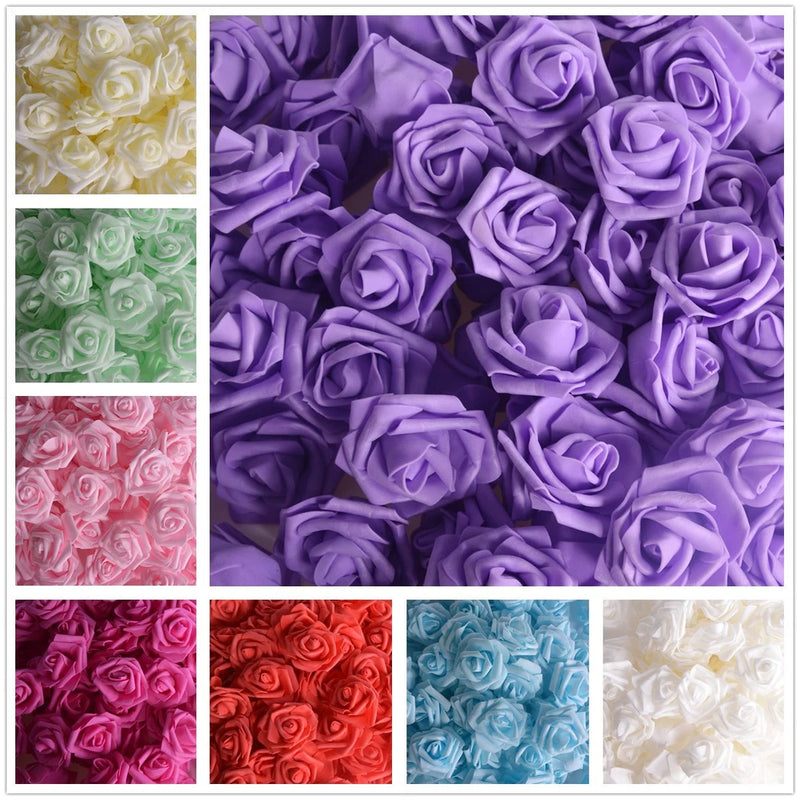 50,100 pcs Foam Rose Head Artificial Flower for Wedding Bouquet Decor B079 Bouquet