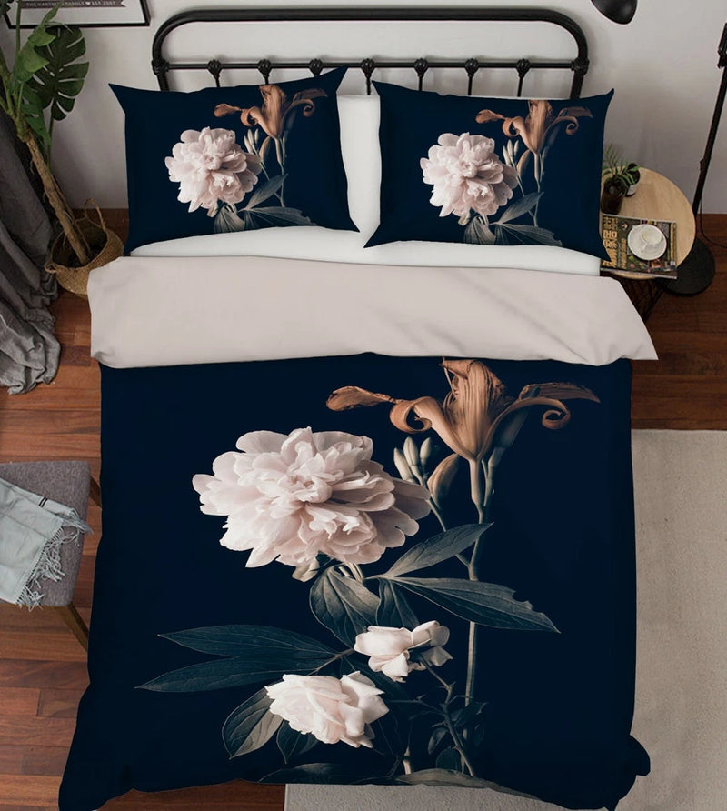 3D Peony Flower ZHUA3365 Bed Pillowcases Quilt Duvet Cover Set Queen King Zoe Peony