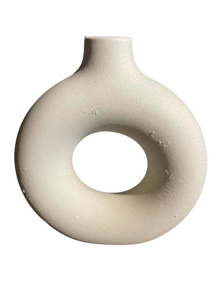 Beige Ceramic Vase for Pampas Grass Flowers, Vase Decor, White Vases for Decor, Pampas Grass