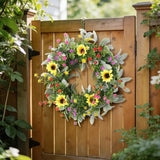 Spring Wreath for Door Artificial Sunflower Wreath Sunflower