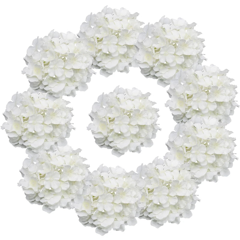 10 pcs Hydrangea Artificial Flowers, Silk Artificial Hydrangea Head with Stem... Hydrangea