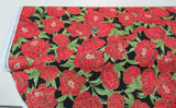 Timeless Treasures quilt-craft fabric PEONY FLORAL black 15 yds (cm-3663) Bolt! Peony