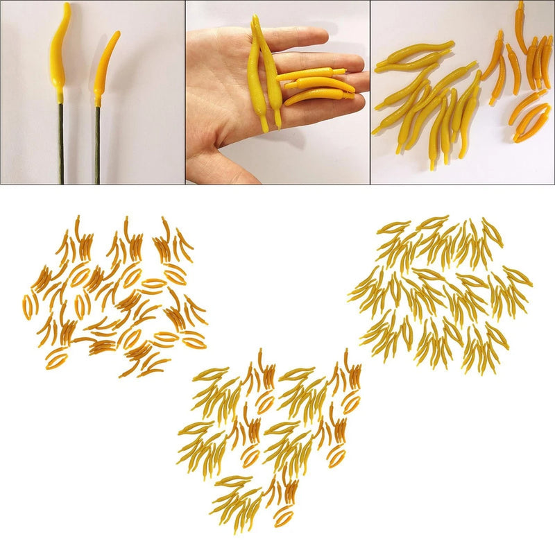 Artificial calla lily flower stamens, bright yellow bunches of 100 for crafts