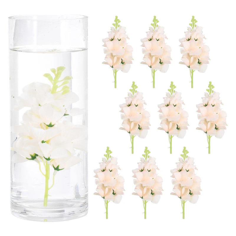 10 Pcs Floating Flowers for Centerpieces Artificial Hydrangea, Champagne Gold Hydrangea