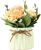 Artificial Hydrangea Bouquet with Small Ceramic Vase Variety Flower Decoration Hydrangea