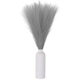 10 Pcs Faux Pampas Grass, 18 Inch Fluffy Pampas Grass Decor, Grey Pampas Grass