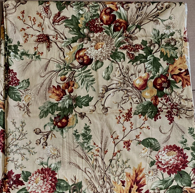 Vintage Concord THE KESSLERS Fabrics Cotton Floral Fall Print 4 YARDS X 45" Flowering Plants