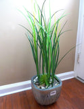 10 Long Stems Grass Artificial Plastic Plants Home Vase Decoration Green Plant
