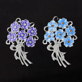 Women's Multi-Color Enamel Rhinestone Hydrangea Flower Brooch Pin Hydrangea