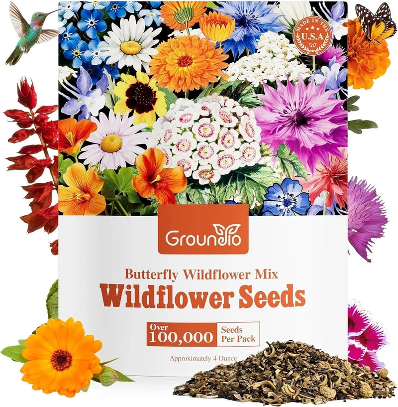 All Perennial Wildflower Seeds Bulk, 1/4 Lb, 100,000+ Seeds, 26 Variety Mix Garden Plants