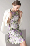 NWT WHBM Scuba Knit Fit & Flare In Hydrangea Jardin Sz 10 Hydrangea