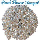Luxury Handmade Pearl Flower Bouquet Elegant Bridal &Wedding Decor 100 Pearl Bouquet