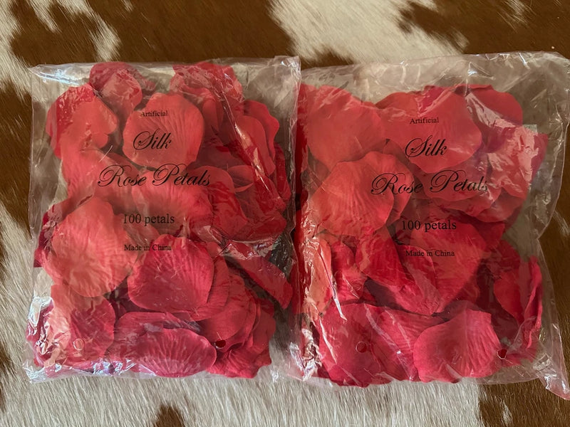 Artificial Silk Red Rose Petals 2 Packages 100 Petals Each Table Decorations Bouquet