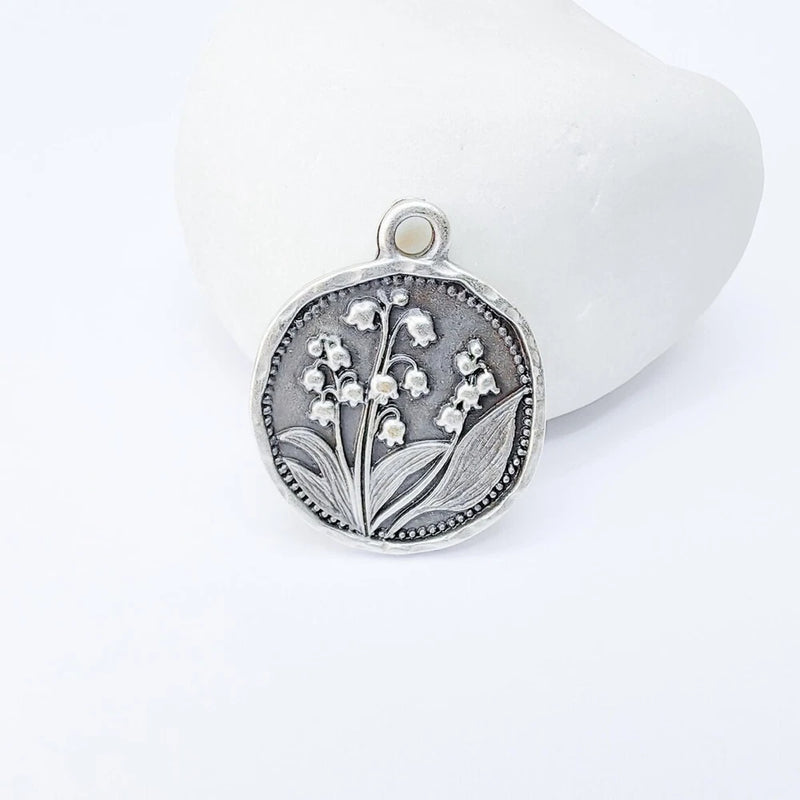 Lily of  Valley Charms,Floral Pendant, Earring Charms 27x22mm  G37336 Lily