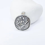 Lily of  Valley Charms,Floral Pendant, Earring Charms 27x22mm  G37336 Lily