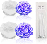 2Pcs Peony Silicone Candle Flower Wax Mold Silicone for Candles Resin Making Mol Peony