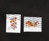 #5681 & #5682 Tulips and Sunflower Bouquet Stamps, Used, 58/78 cent, On Paper Bouquet