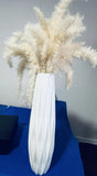 Artificial Pampas Grass Arrangement & Centerpiece in White Vase, Beige & White Pampas Grass
