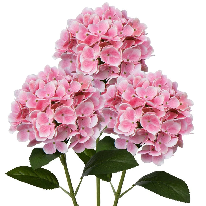 Large Single Headed Pink Hydrangea 26" Artificial Hydrangea Flowers Fake Hydr... Hydrangea