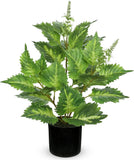 Artificial Plants Indoor with Pot 16.9" Faux Potted Perilla Plants Indoor Decora Green Plant