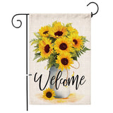Hexagram Sunflower Arrangement Vase Welcome Garden Flag Double Sided,Burlap S... Sunflower