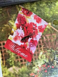 Large Garden Flag Pink Hydrangeas - 28 In X 40 In "Welcome" Hydrangea