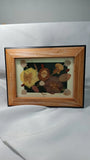 Natural Pressed Dried Flower Leaf Art In Wooden Frame Signed by Artist Bennett Dried Flower