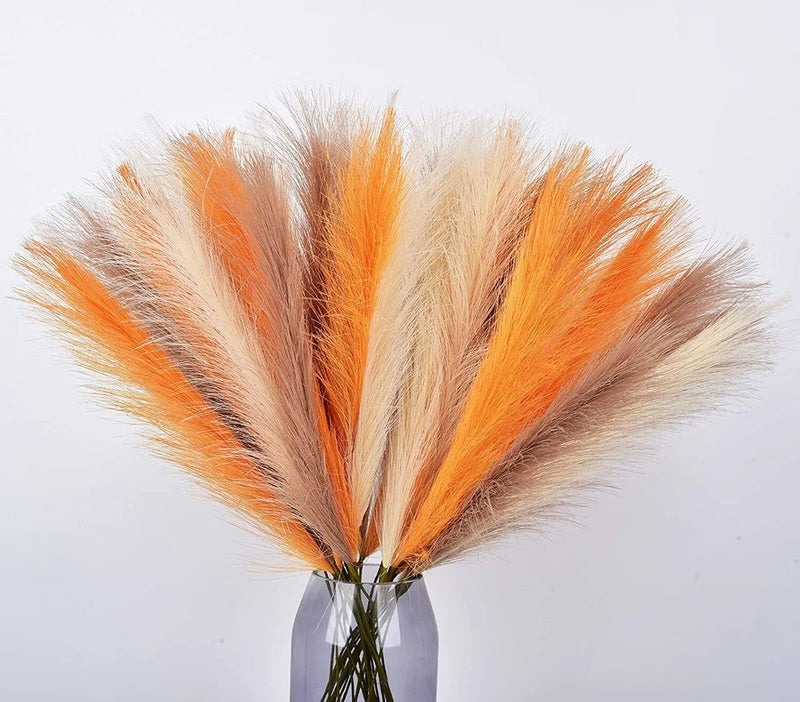 Faux Pampas Grass Decor Short - 12 PCS Artificial Pampas Grass Fluffy Pompas ... Pampas Grass