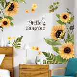 DIY Sunflower Wall Stickers PVC Decal Plants Art Mural Home Decor Self-adhesives Sunflower