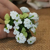 White Color Hydrangea Flowers 6 Bunches Dollhouse Artificial Flower Fairy Decor Hydrangea