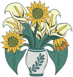 3Ó Sunflower Vase Flowers Yellow Summer Lillies Pretty Country Farm Rustic Home Sunflower