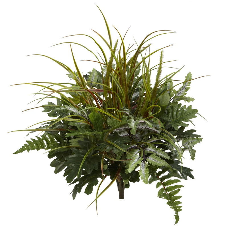Nearly Natural 28Ó Mix Greens Artificial Silk Plant Home Decoration Set of 2 Green Plant