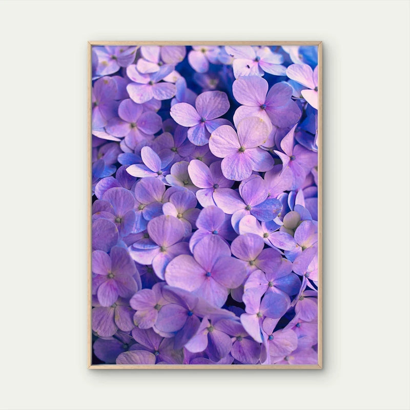 Vibrant Purple Hydrangea Flower Bloom  Wall Art Poster Choose Your Size Hydrangea