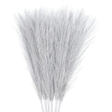 3Pcs Pampas Grass 17.7" Fake Pampas Grass for Wedding Decoration Silver Pampas Grass
