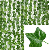 Green Artificial Ivy Leaves Garland Silk Wall Hanging Vine Fake Plants Festival Green Plant