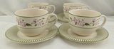 Martha Stewart Hydrangea Set 4 Cups and Saucers B Hydrangea