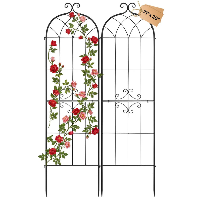 Uimoso Metal Garden Trellis 71" x 20" 2 Packs for Flower Plants Vegetables Yard Garden Plants