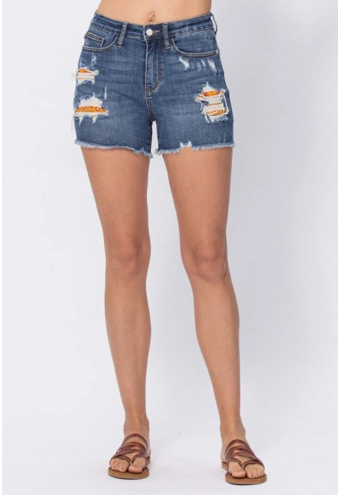 Judy Blue Sunflower Patch HR Shorts Sunflower