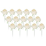 25Pcs Peonies Artificial Flowers, Fake Peony Silk Heads with Faux Stems Beige Peony