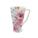 Fine Bone China Peony Flower Coffee Tea Mug w Handle Cup 500cc In Gift Box Peony