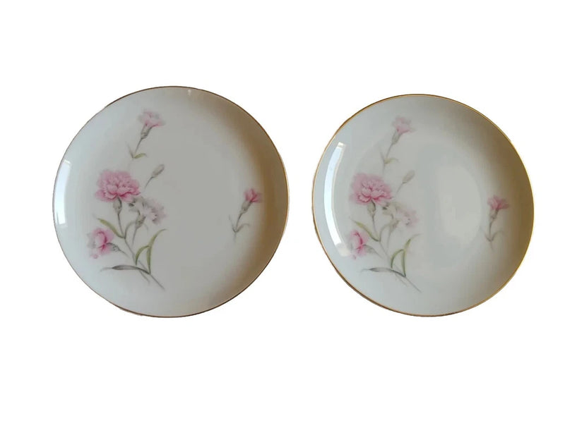 Vintage Royal Court Pink Carnation Bread & Butter Plate Set Of 2, Japan EUC Carnation