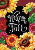 Welcome Fall Sunflowers, Mums, Garden Flag 12"x18", Custom Decor 2 Sided Sunflower