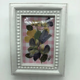 A UNIQUE Handmade WH FRAMED FLOWER Picture with Real Dried Flowers One-Of-A-Kind Dried Flower