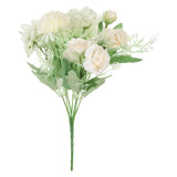 7 Branch Artificial Silk Rose Hydrangea Fake Flowers with Stem White Hydrangea