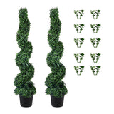 Uimoso 2Pack 5ft Artificial Topiary Spiral Tree Faux Plant In/Outdoor Home Decor Green Plant