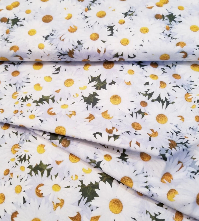 Fabric  Tradition - Happy Daisies Packed Quilting and Crafting Cotton Fabric Daisies