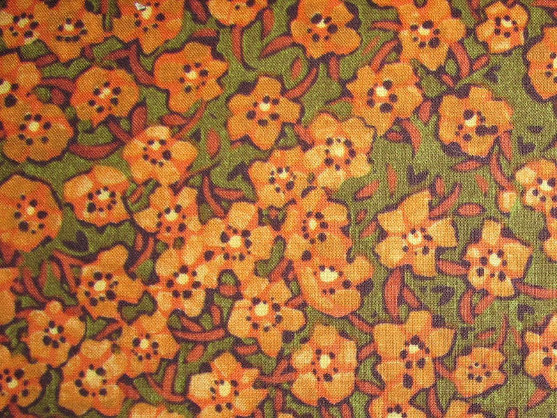 Garden For Olivia Posies Orange Quilt Fabric - Fat Quarter Flowering Plants