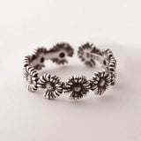 Womens Sunflower Ring Daisy Flower Design Vintage Copper Ring Electroplated Sunflower