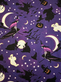 HALLOWEEN BONES AND BOUQUETS RETRO VINTAGE WITCHES ON PURPLE STUDIOE FABRIC HY Bouquet