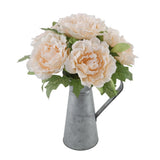 Flora Bunda Artificial Flowers 13" Tall Peach Peony in Tin,Peach Peony Peony